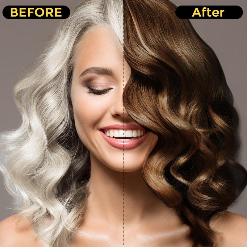 Sminktec 3 in 1 Herbal Dark Brown Hair Dye Shampoo for Women and Men - Image 2