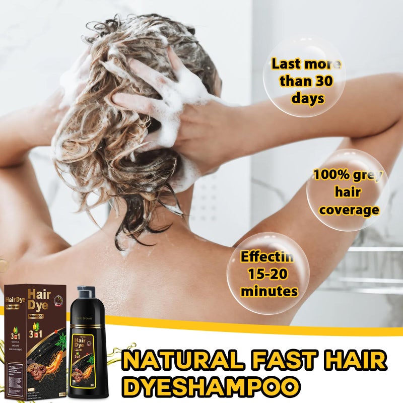 Sminktec 3 in 1 Herbal Dark Brown Hair Dye Shampoo for Women and Men - Image 5