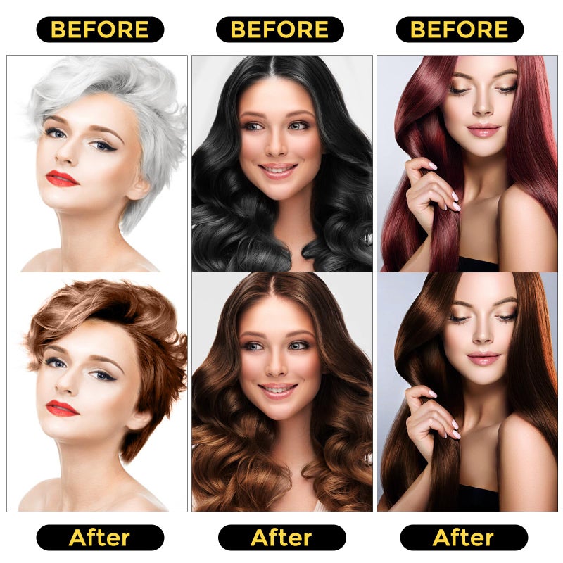 Sminktec 3 in 1 Herbal Dark Brown Hair Dye Shampoo for Women and Men - Image 3