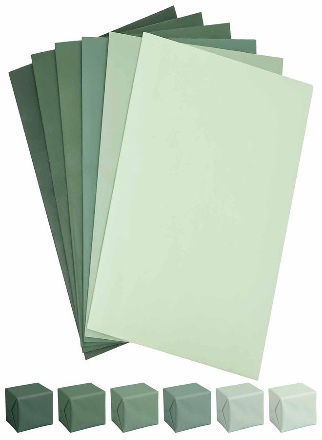 MUNILAIL 60 Sheets Sage Green Tissue Paper 14 x 20 Inches Gradient Green Tissue Paper 6 Solid Green Wrapping Papers for Birthday Wedding Baby Shower Gift Packing Crafts - Image 1