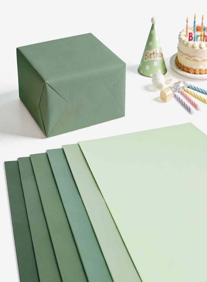 MUNILAIL 60 Sheets Sage Green Tissue Paper 14 x 20 Inches Gradient Green Tissue Paper 6 Solid Green Wrapping Papers for Birthday Wedding Baby Shower Gift Packing Crafts - Image 2