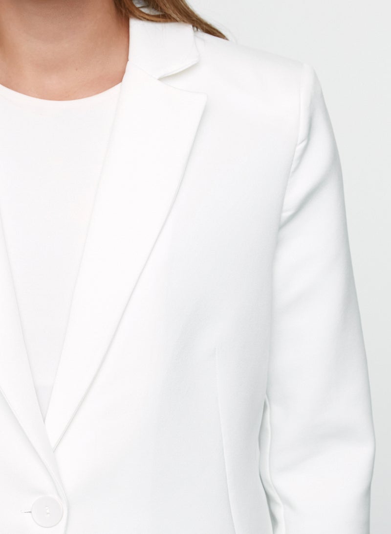 trendyol White Regular Lining Detailed Woven Blazer Jacket Twoaw20Ce0316 - Image 3