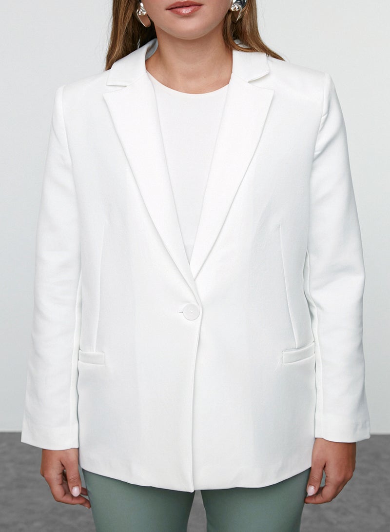 trendyol White Regular Lining Detailed Woven Blazer Jacket Twoaw20Ce0316 - Image 4