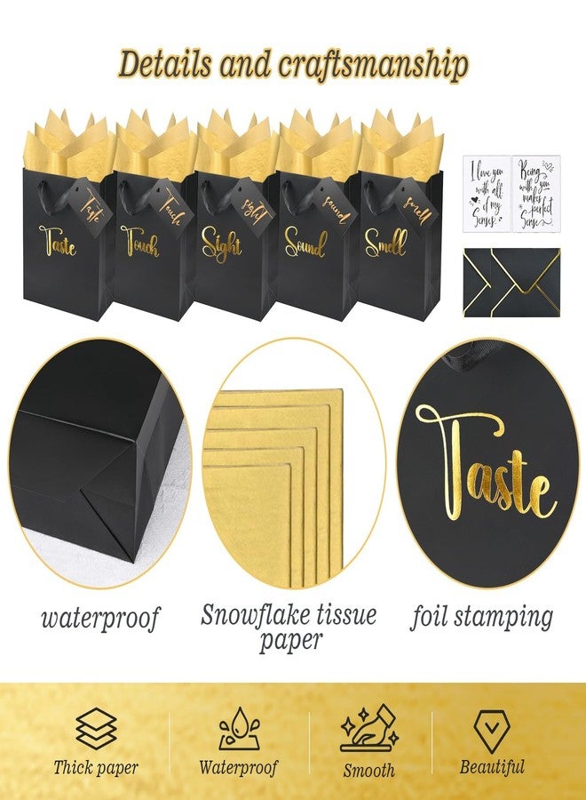 Nimbbex Medium 5 Senses Gift Bags for Him Her (Black) - Image 5