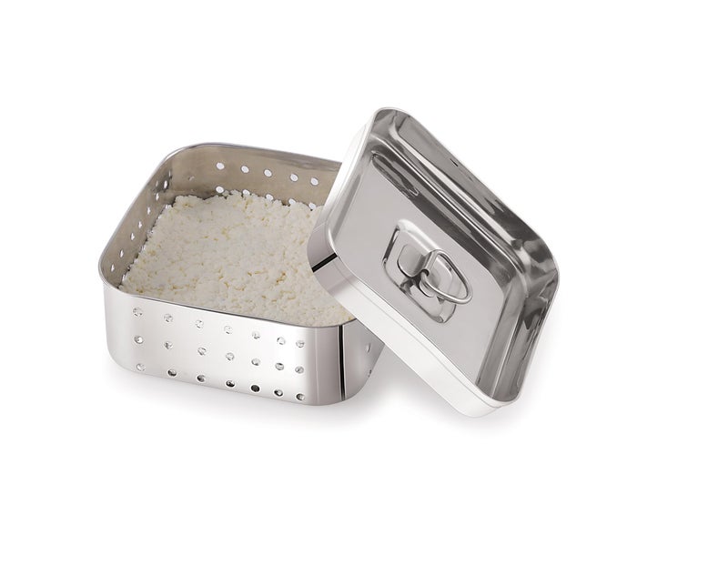Tosaa Stainless Steel Paneer Maker Mould – Medium Size (350ml) | Square Paneer/Tofu Press with Lid | Whey Separator for Homemade Paneer, Tofu & Cheese | Easy to Use & Clean - Image 3