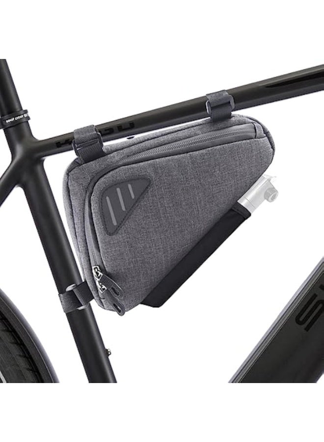 Soofam Bike Triangle Bag, Top Tube Bike Bag, Water-Resistant Bike Frame Bag with Many Pockets, Front Frame Bag for Bicycles, Top Tube Bike Accessories Storage Pouch, Cycling Accessories Pack - Image 1