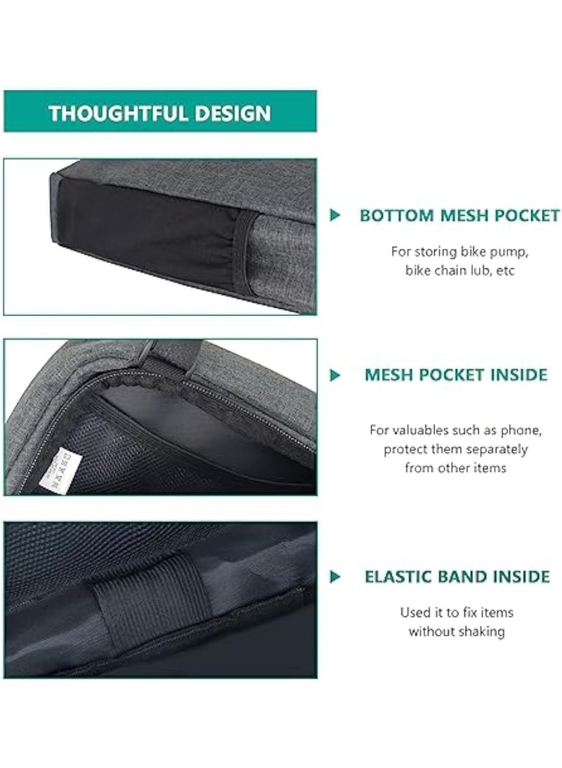 Soofam Bike Triangle Bag, Top Tube Bike Bag, Water-Resistant Bike Frame Bag with Many Pockets, Front Frame Bag for Bicycles, Top Tube Bike Accessories Storage Pouch, Cycling Accessories Pack - Image 2