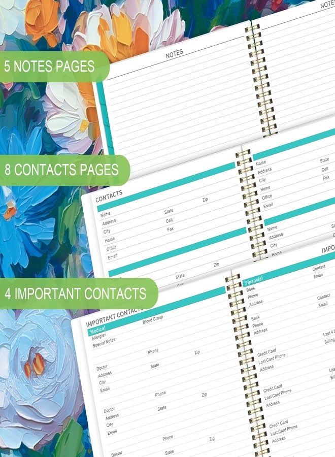Vondafe 2026 Monthly Planner - 2026 Planner, Jan. 2026 - Dec. 2026, Monthly Planner 2026, 9" x 11", 2026 Calendar Planner with Twin-wire Binding + Green Tabs + Back Pocket - Floral - Image 5