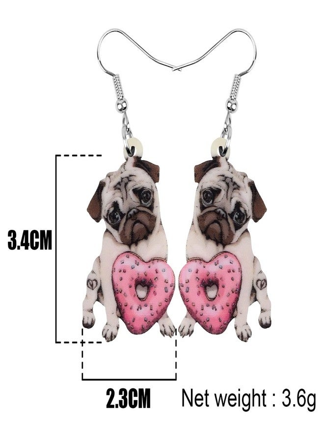 Bonsny Acrylic Valentine's Day Red Heart Love Pug Dog Earrings Drop Dangle Jewelry For Women Gift Charms - Image 5