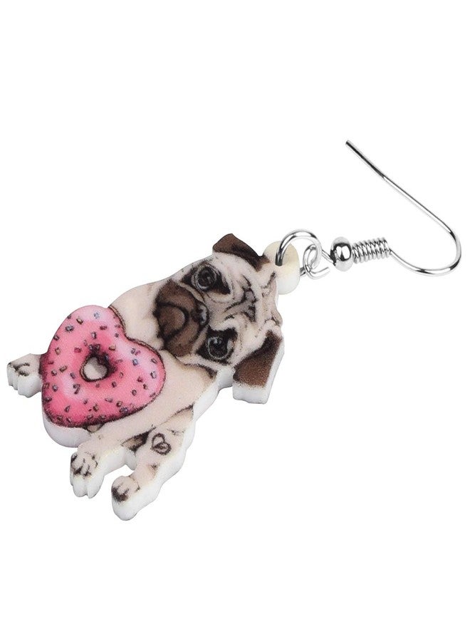 Bonsny Acrylic Valentine's Day Red Heart Love Pug Dog Earrings Drop Dangle Jewelry For Women Gift Charms - Image 4