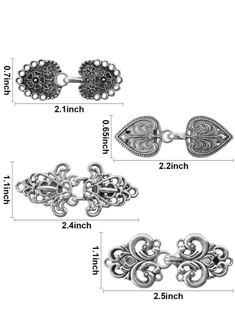 Oasisgalore Dress Sweater Shawl Clips for Women, Vintage Cardigan Clip for Clothing Pack of Four, Silver Gray.  - Image 2