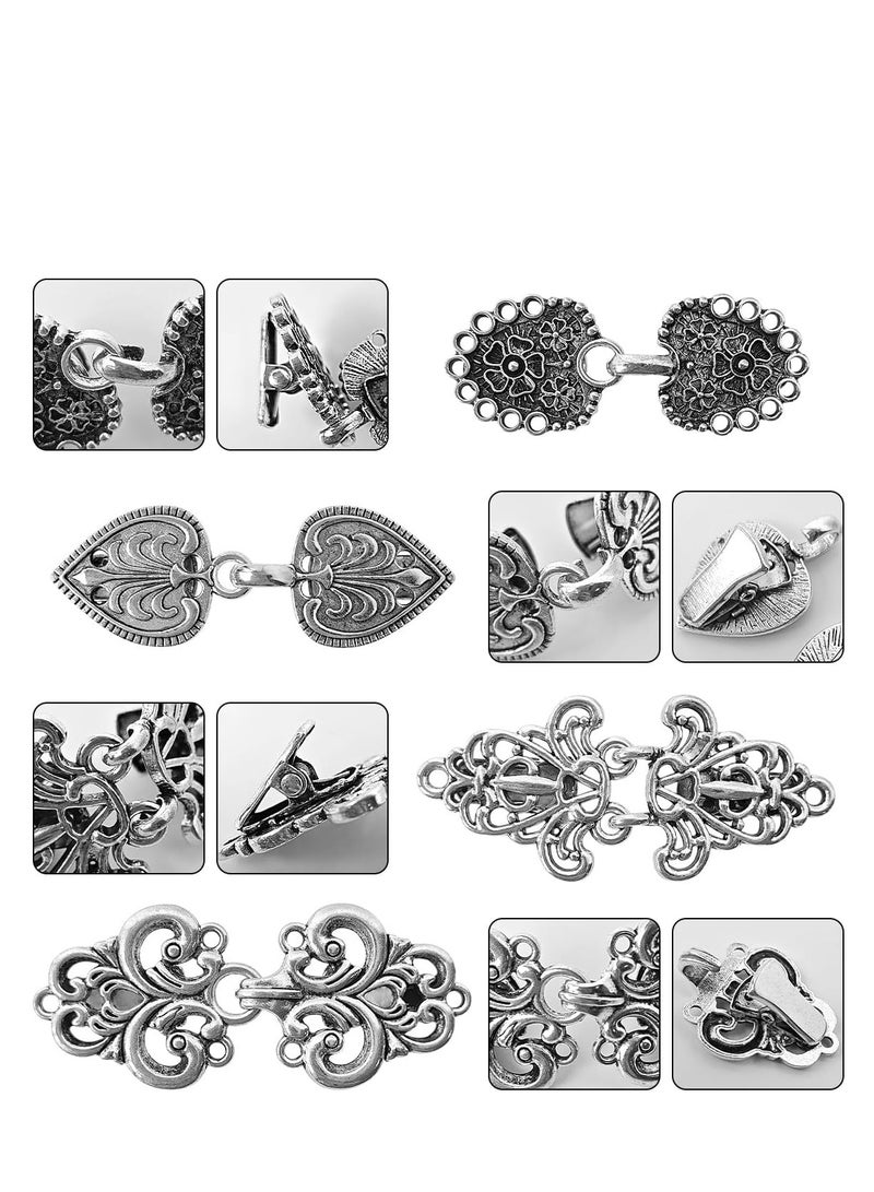 Oasisgalore Dress Sweater Shawl Clips for Women, Vintage Cardigan Clip for Clothing Pack of Four, Silver Gray.  - Image 3