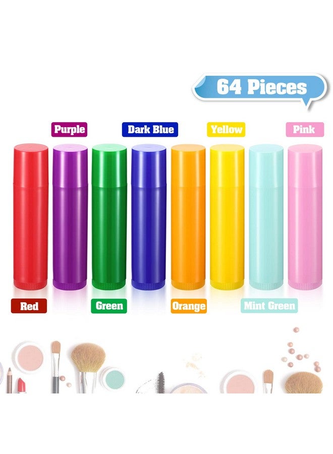 Maitys 64 Pieces Lip Balm 5 Ml Empty Containers Refillable Rotatable Plastic Lipstick Tubes Diy Lip Gloss Balm Tube Holder For Diy Cosmetic 8 Colors - Image 5