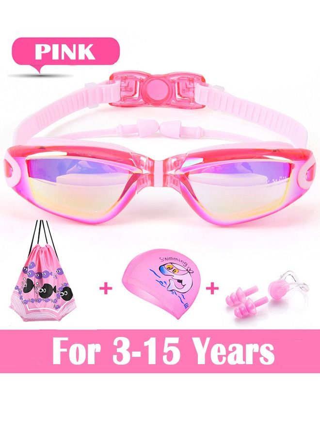 Taiahiro 5 in 1 Kids Swimming Suits,Boys and Girls Swim Goggles Nose Clip Earplugs Swimming Cap Set - Image 1