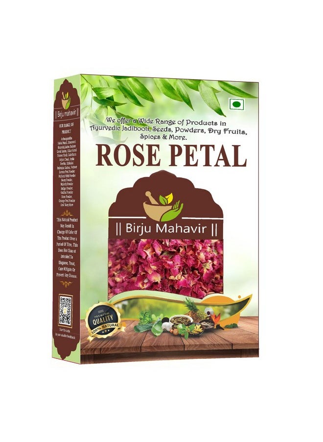 BrijBooti Birju Mahavir Edible Sun Dried Rose Petals Gulab Patti For Face Body Hair Herbal Tea 100 Gr  - Image 1