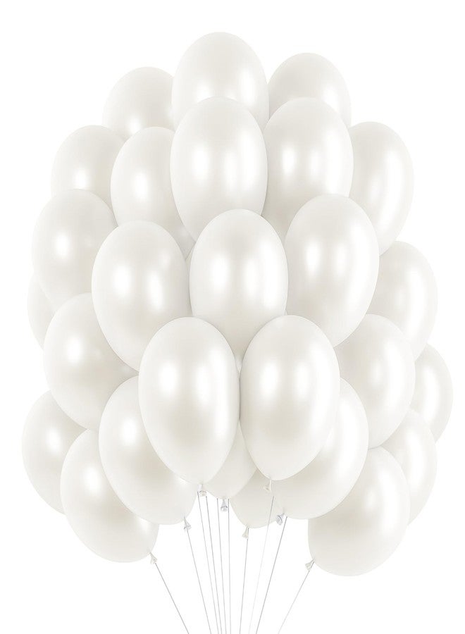 RUBFAC 120pcs Pearl White Balloons 12 Inches White Balloons, Bright Color Latex Party Ballons for Birthday Baby Shower Wedding Party Supplies Garland Arch Decoration - Image 1