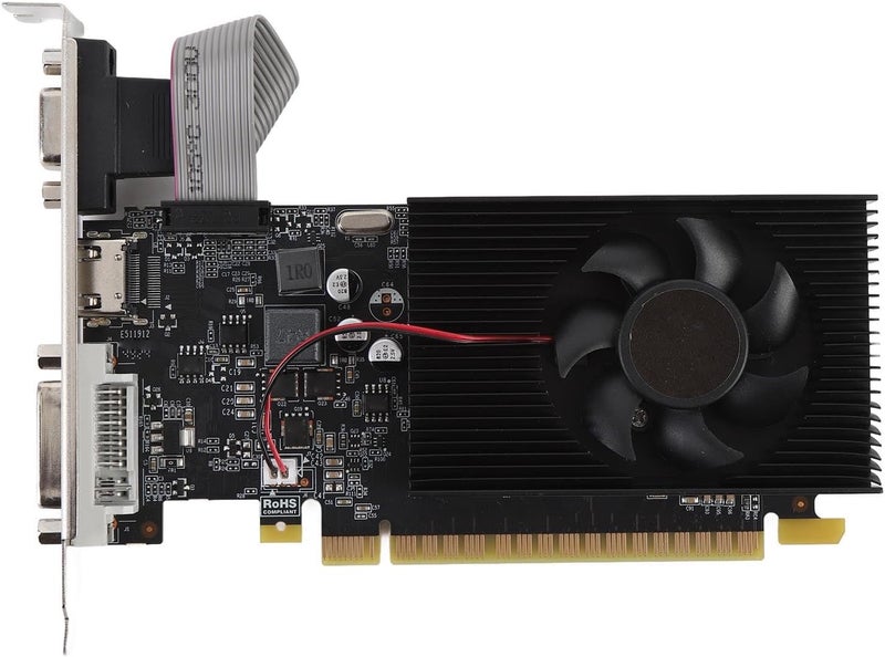 بطاقة رسومات الكمبيوتر Yoidesu، 4 جيجابايت DDR3 128 بت مع منافذ VGA وDVI وواجهة الوسائط المتعددة عالية الدقة، تدعم ما يصل إلى شاشتين، واجهة ناقل PCI Express 1.1 X 16 - Image 1
