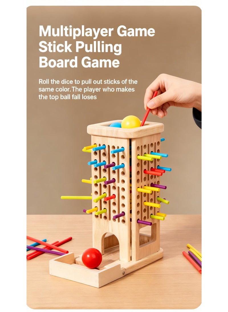 Montessori game wooden board game, three-in-one stick drawing game, fine motor skills, balance, color recognition, fine motor skills educational toys and counting parent-child toys, children's travel toy gifts - Image 4