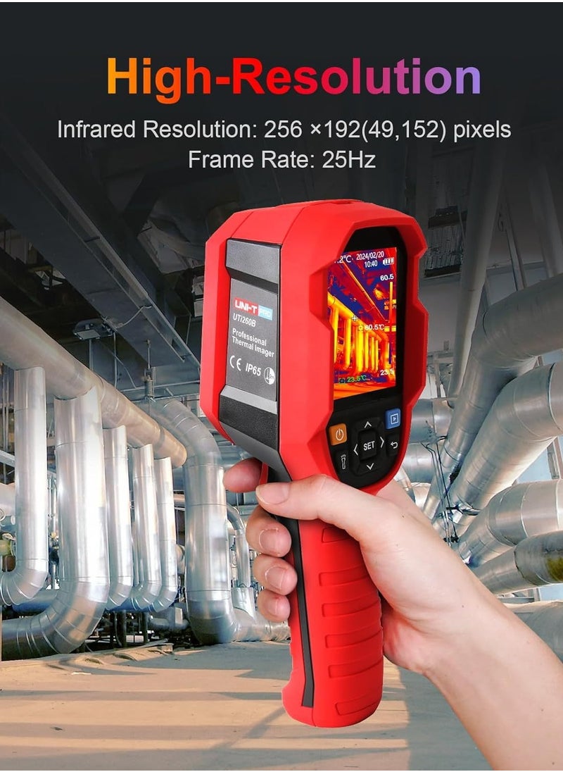 UNI-T Professional Thermal Imager High Accuracy Portable Handheld IR Infrared Thermal Imaging Camera 2.8'' TFT LCD Display Night Vision Device 5~1022℉(-15~550℃) Temperature Range