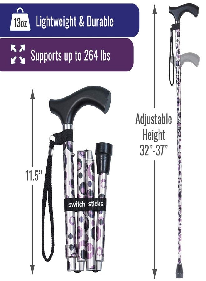 Switch Sticks Aluminum Adjustable Folding Cane and Walking Stick collapses and adjusts from 32 to 37 inches, Storm - Image 4