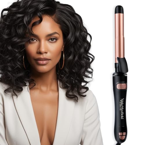 Urban yog Makemeebold Rotating Hair Curling Iron| 14 Temperature Settings (100°C-230°C)| 25Mm Ceramic Barrel| Two-Way Curling| Auto Shut-Off| Dual Voltage| 360° Swivel Cord| Travel-Friendly, Rose Gold - Image 1