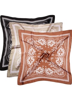 3 Pcs 27.5 In Satin Head Scarf Hair Scarf Silk Head Scarf Silk Bandana Silk Hair Wrap Neck Scarf for Women Girls