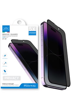 Full Privacy Screen Protector for iPhone 14 Pro 6.1 inch, 9H Tempered Glass Anti-Spy, Bubble-Free, High Clarity, Scratch and Shatter Resistant, Edge-to-Edge Protection, Case Compatible Design, Provides Ultimate Privacy and Durability, Perfect Fit for iPhone 14 Pro (Black)