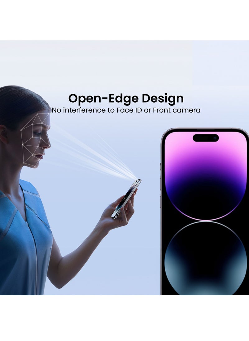 Brave - Full Privacy Screen Protector for iPhone 14 Pro 6.1 inch, 9H Tempered Glass Anti-Spy, Bubble-Free, High Clarity, Scratch and Shatter Resistant, Edge-to-Edge Protection, Case Compatible Design, Provides Ultimate Privacy and Durability, Perfect Fit for iPhone 14 Pro (Black) - Image 1