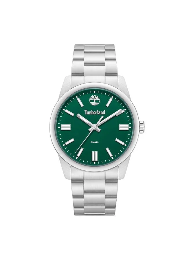 Timberland Midnight Mine Green Dial Stainless Steel Bracelet Analog Watch for Men, 42mm