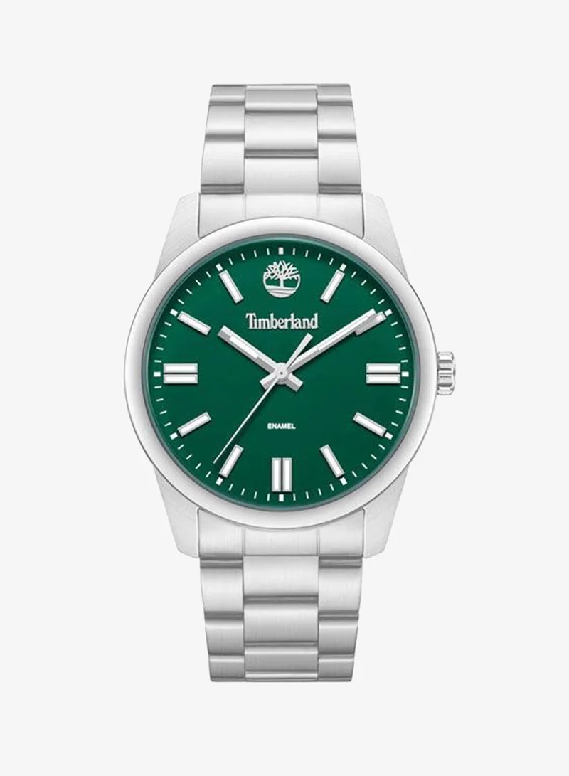 تمبرلاند Midnight Mine Green Dial Stainless Steel Bracelet Analog Watch for Men, 42mm