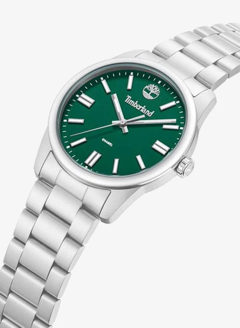 تمبرلاند Midnight Mine Green Dial Stainless Steel Bracelet Analog Watch for Men, 42mm