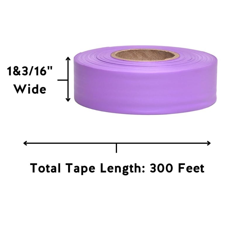 Swanson Tool Co. , Inc Swanson Tool Co RFTPP300 1-3/16 inch by 300 Foot Taffeta Safety Roll Flagging, Purple - Image 3
