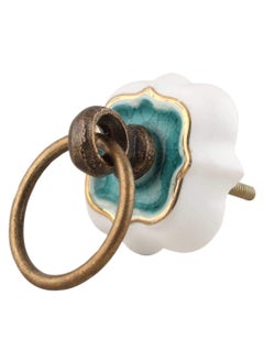 Indian-Shelf IndianShelf 2 Packs Sea Green Solid Ceramic Drawer Knobs for Kitchen Cabinet Hardware Door Pulls Decorative Dresser Premium Artworks  - Image 1