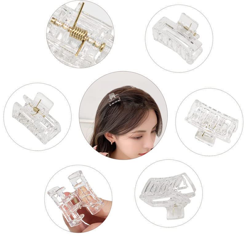 FAMEZA 6 Small Claw Hair Clips for Women Girls, Tiny Hair Claw Clips for Thin/Medium Thick Hair, 1.5 Inch Mini Hair Jaw Clips Matte Rectangle Nonslip Clip with Gift Box (Black & clear) - Image 4