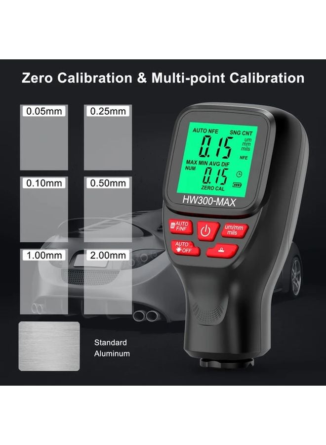 White HW300 MAX Coating Thickness Gauge 0 2000UM Automotive Paint Film Tester DFT Meter - Image 2