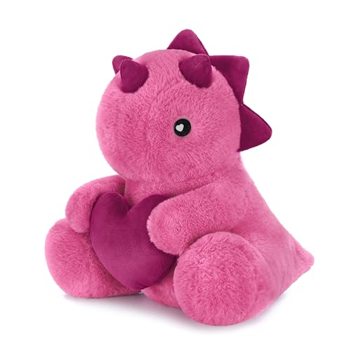 Ditucu Original Loving Triceratops Dinosaur Stuffed Animal with Heart 12 inch Cute Dino Plush for Romantic Sweet Valentines Day Gifts Soft Plushies Toys for Kids Girlfriend Purple - Image 1
