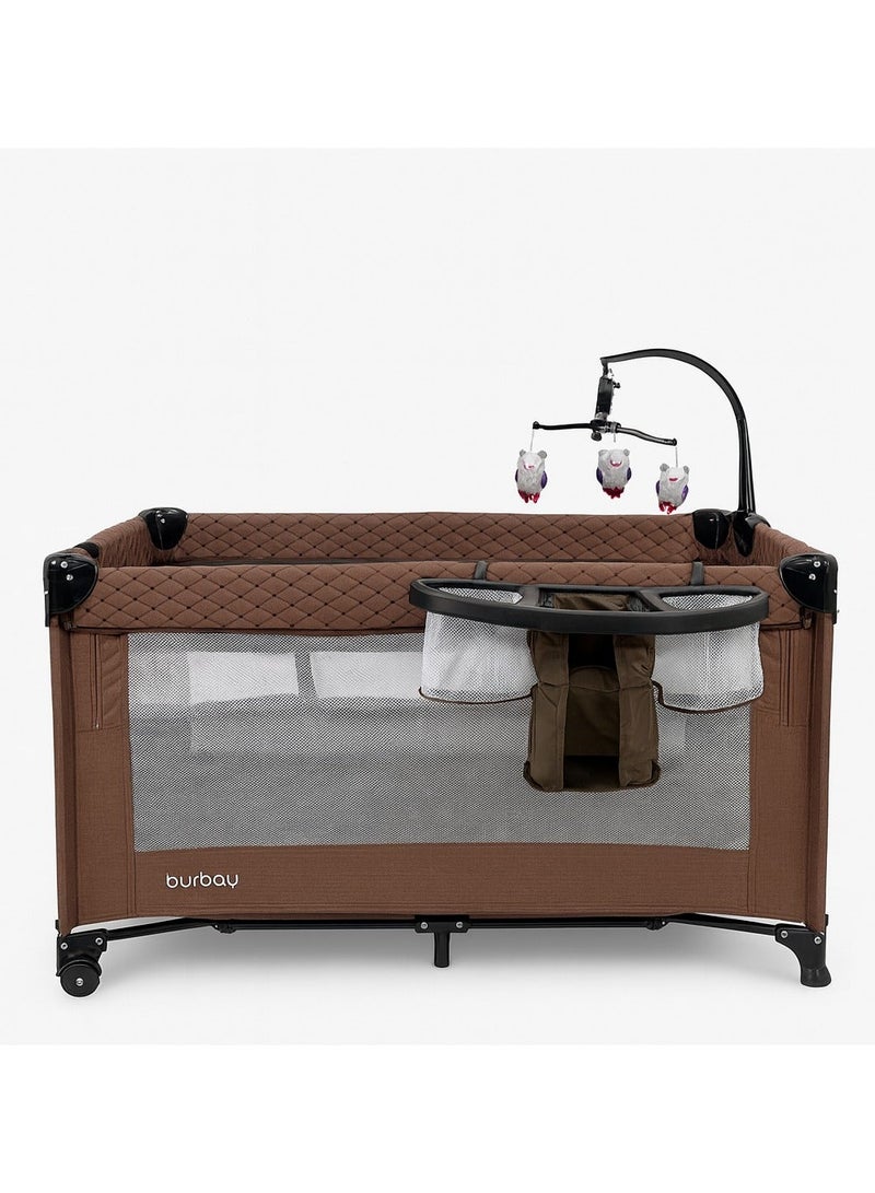 burbay Double bed and crib with side opening, changing table and full mosquito net - Image 4