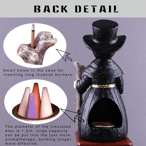 Meyerascal 2025 Upgrade Plague Doctor Incense Holder, Plague Doctor Cone Burner Eyes Will Smoke, Handmade Craftfor Desktop Resin Ornament for Home Decoration, Effective Stress & Anxiety Relief. (Large Doctor) - Image 3