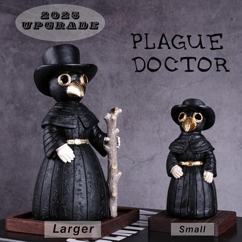Meyerascal 2025 Upgrade Plague Doctor Incense Holder, Plague Doctor Cone Burner Eyes Will Smoke, Handmade Craftfor Desktop Resin Ornament for Home Decoration, Effective Stress & Anxiety Relief. (Large Doctor) - Image 4