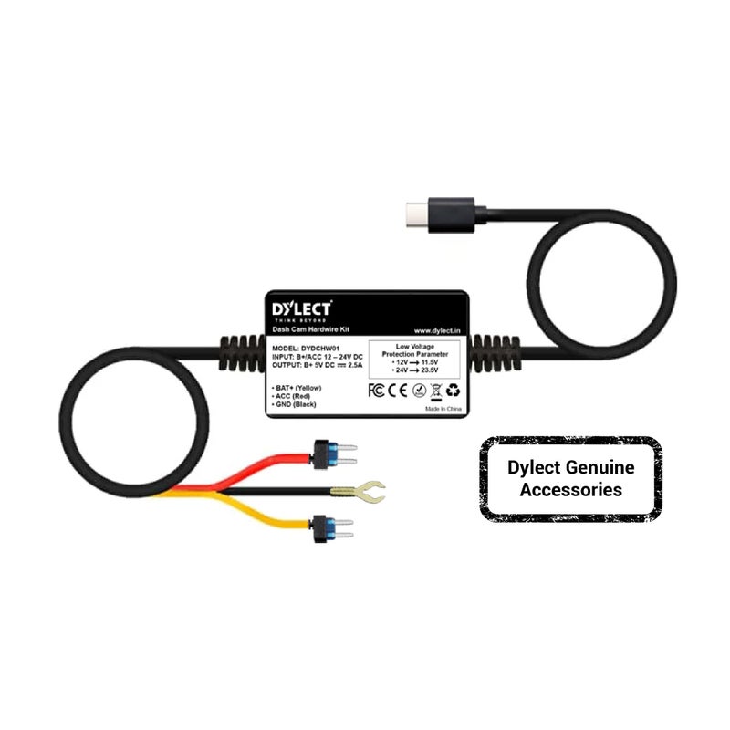 Dylect Dash Cam Hardwire Kit - Universal for Brands Like 70mai, Redtiger, Qubo, Boat | 24H Parking Mode & Low Voltage Protection | 3.5M Long Cable | Compatible with Front Fuse Cars Only - Image 5