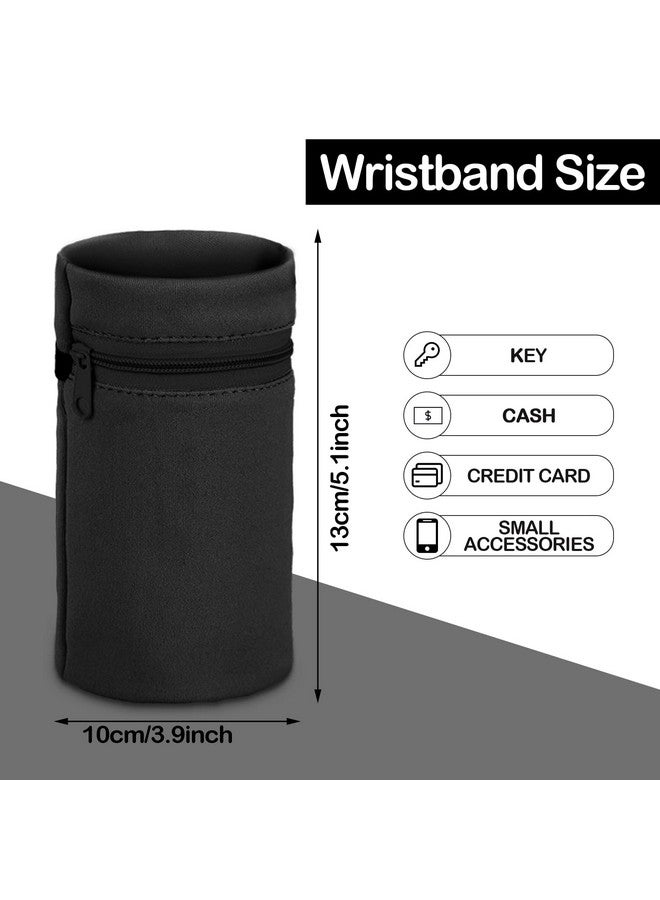 Honoson 6 Pieces Wrist Wallet Pocket Wrist Zipper Pouch For Women Men Running Walking Hiking Jogging Sweatbands Phone Coin Keys Storage (Black) - Image 4