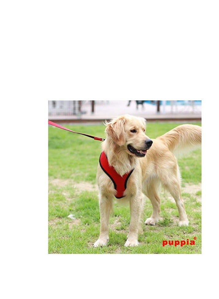 Puppia Soft Dog Harness No Choke Over-The-Head Triple Layered Breathable Mesh Adjustable Chest Belt and Quick-Release Buckle, Red, Small - Image 3