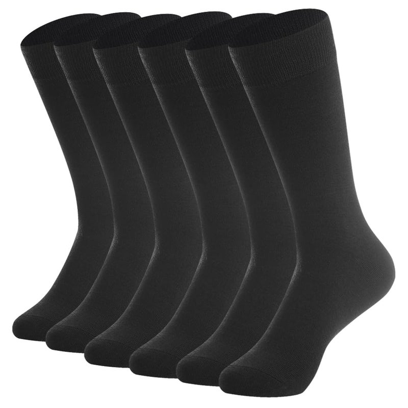 BISOUSOX Thin Merino Wool Boot Socks for Men, Warm Black Winter Dress Crew Calf Long Thermal Hiking Sock Mens Size 9-12 - Image 1