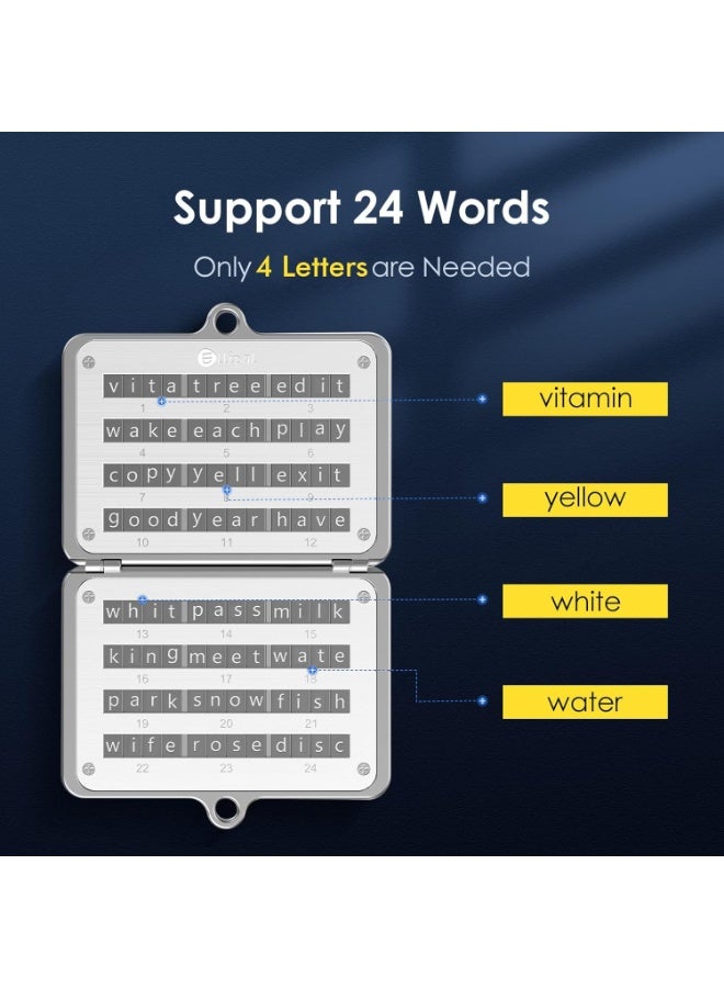 ELLIPAL Crypto Seed Phrase Storage, 316 Stainless Steel Metal Seed Phrase Storage with Lock Hole, 24 Words Seed Phrase Backup Storage, Compatible with BIP39 Hardware Wallets (Ellipal, Safepal, Ledger, Trezor) + CryptoKIT Premium Bundle | Official UAE Reseller, Fireproof, Waterproof - Image 5