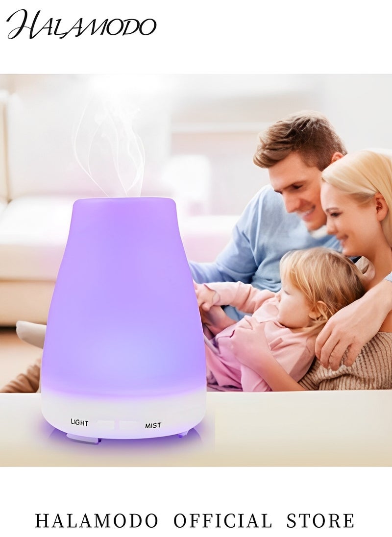 HALAMODO 120ml Essential Oil Diffuser Premium 5-in-1 Diffusers for Home Scent Aromatherapy Diffuser Air Desk Humidifier for Bedroom Large Room Office 7 Color LED 2 Mist Mode Waterless Auto Off  - Image 5