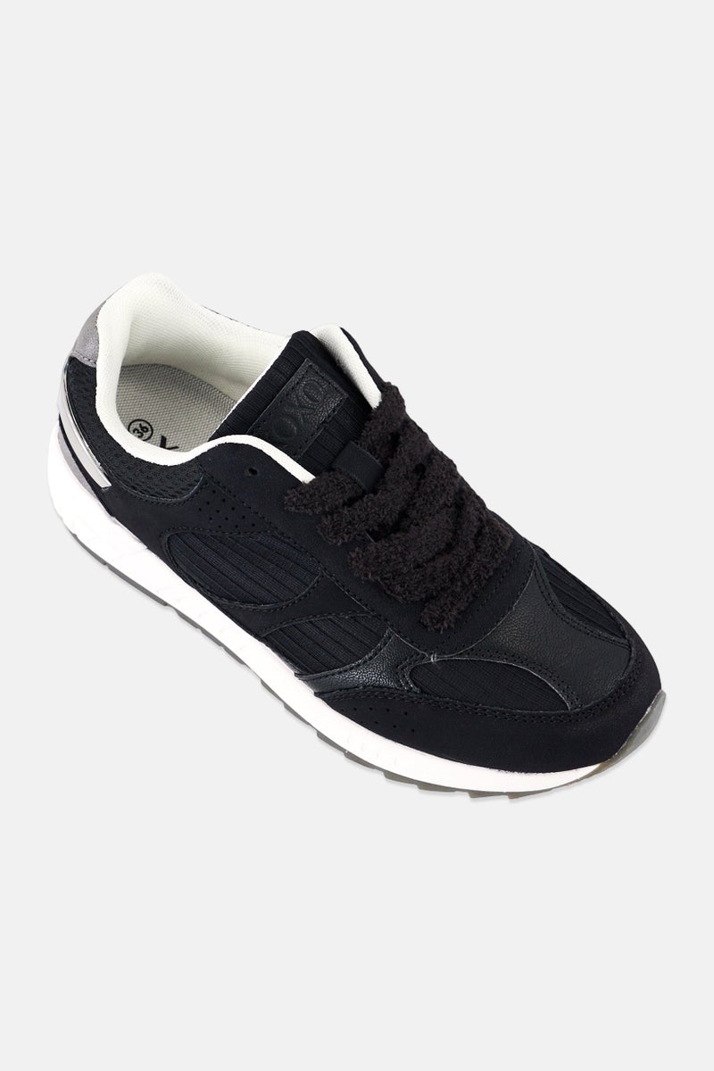 XOXO Women Lace Up Casual Shoes, Black - Image 1