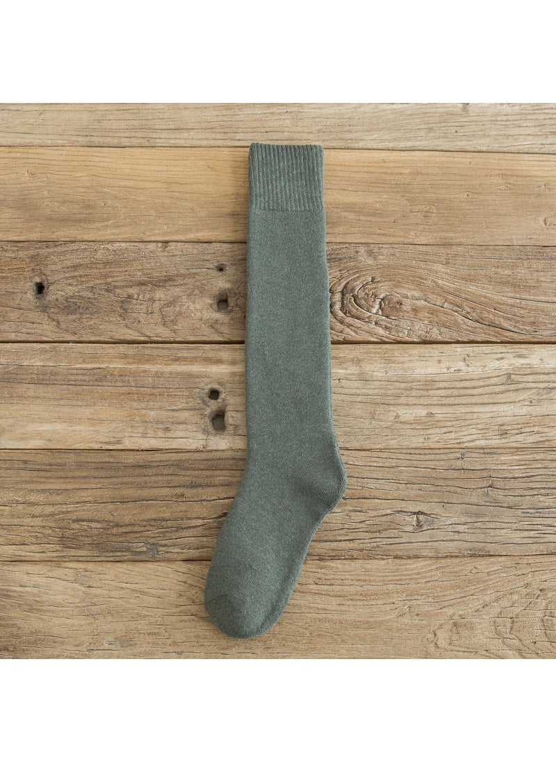 Generic - Stockings womens autumn and winter stockings fleece-lined thick warm towel calf socks high over the knee confinement pile socksLight gray Light gray - Image 1