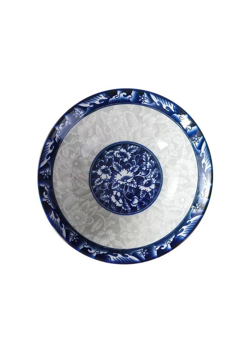 4-Pieces/Set 8 Inch China Blue and White Ceramic Bowl,Creative Floral Pattern Bowl,Household In-Glaze Color Dinnerware Set Included - Image 5