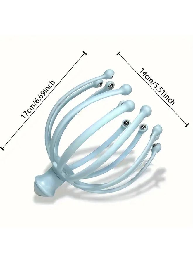 Octopus Scalp Massager Blue Pink 12 Claw Stress Relief Head Neck Massage Tool - Image 3