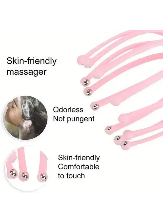 Octopus Scalp Massager Blue Pink 12 Claw Stress Relief Head Neck Massage Tool - Image 4